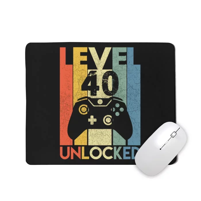 Level 40 Unlocked Awesome Video Game 40 Birthday Gift Mousepad