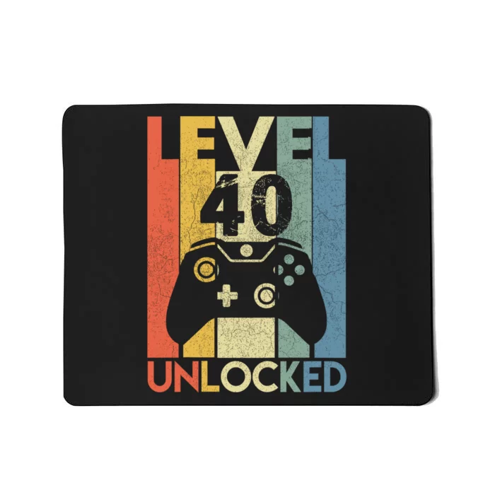 Level 40 Unlocked Awesome Video Game 40 Birthday Gift Mousepad