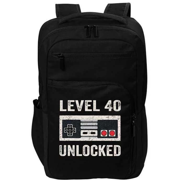 Level 40 Unlocked Video Gamer 40th Birthday Gifts Impact Tech Backpack