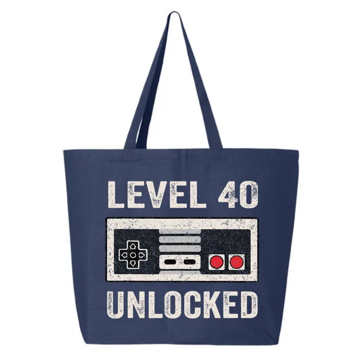 Level 40 Unlocked Video Gamer 40th Birthday Gifts 25L Jumbo Tote