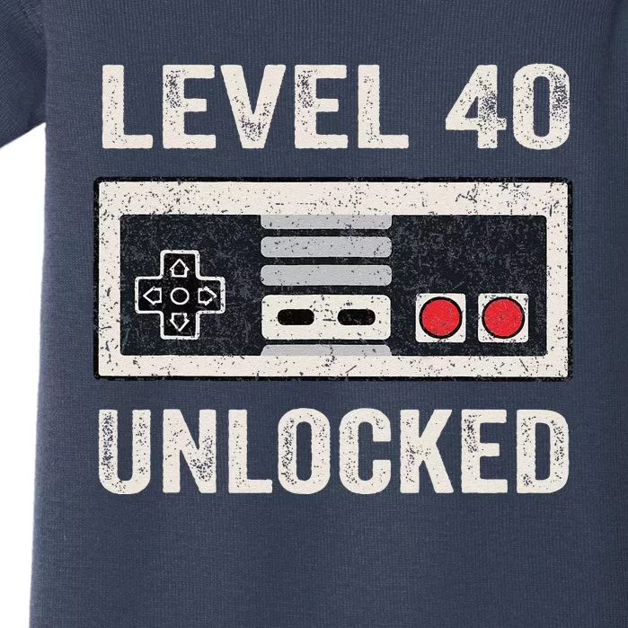 Level 40 Unlocked Video Gamer 40th Birthday Gifts Baby Bodysuit