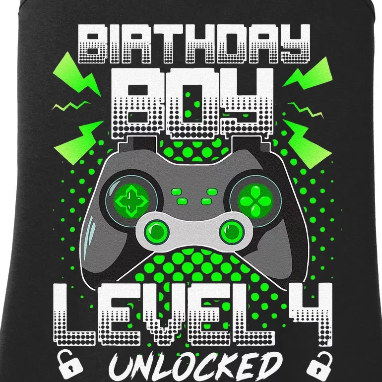 Level 4 Unlocked Gamer 4th Birthday Gift Video Game Lovers Ladies Essential Tank