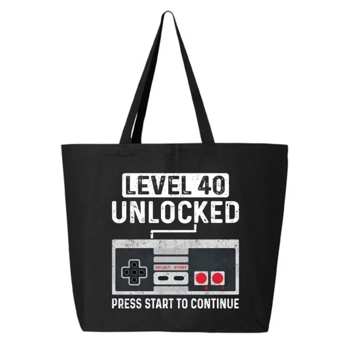 Level 40 Unlocked Press Start To Continue 25L Jumbo Tote