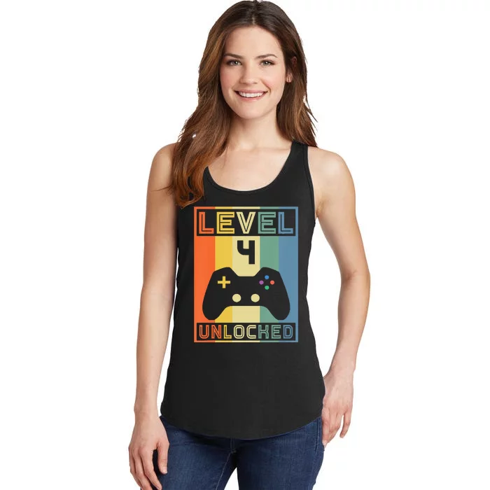 Level 4 Unlocked Video Gamer 14th Birthday Gaming Gift Ladies Essential Tank