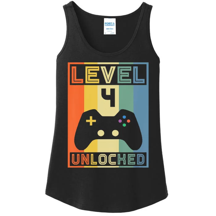 Level 4 Unlocked Video Gamer 14th Birthday Gaming Gift Ladies Essential Tank