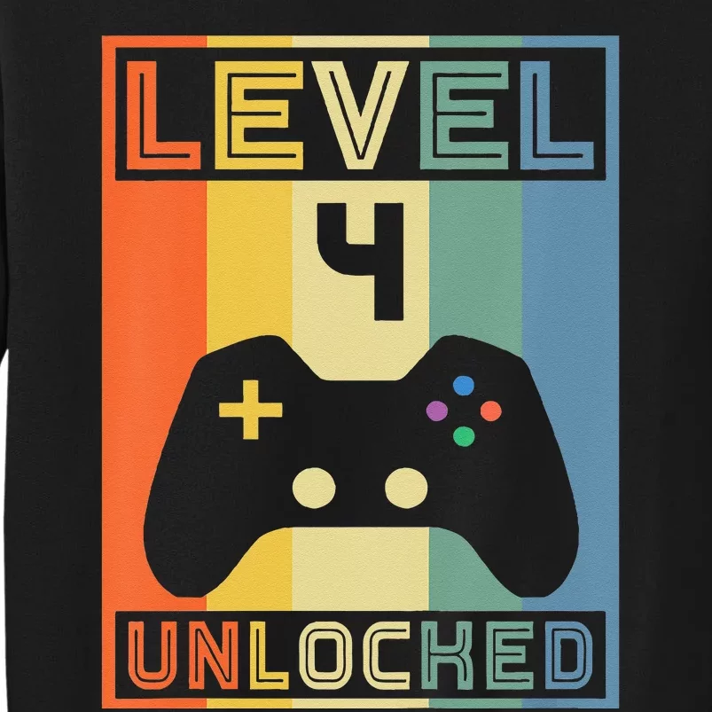 Level 4 Unlocked Video Gamer 14th Birthday Gaming Gift Tall Sweatshirt