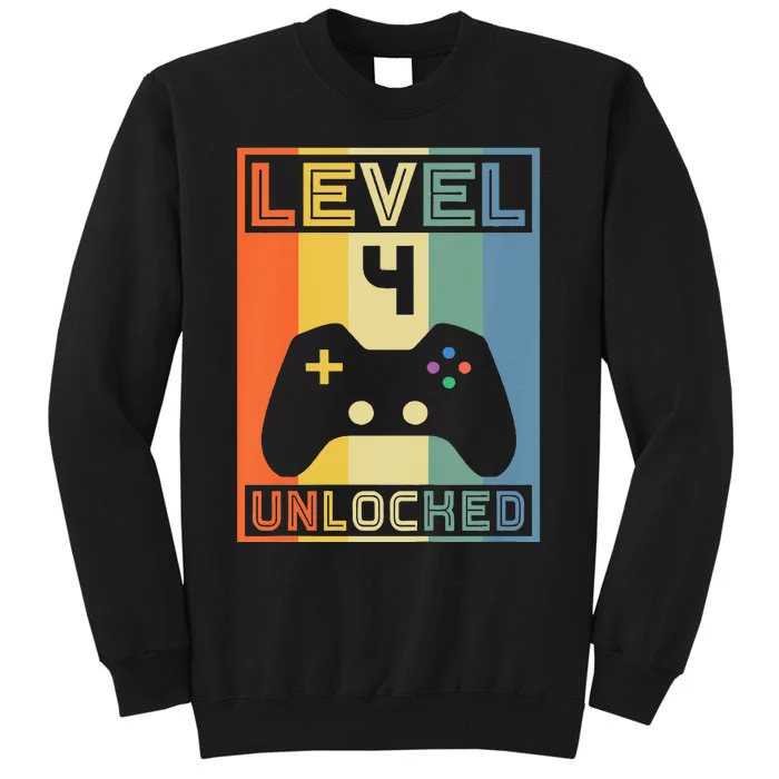 Level 4 Unlocked Video Gamer 14th Birthday Gaming Gift Tall Sweatshirt