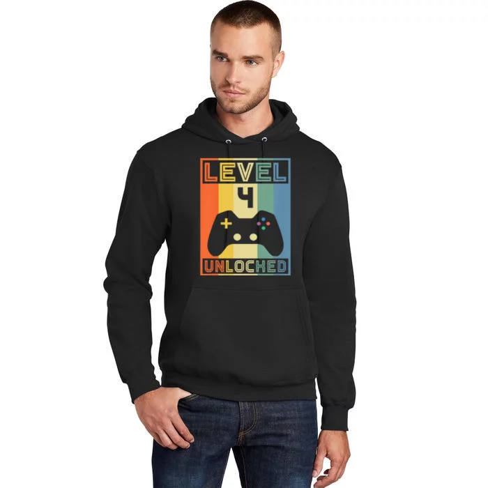 Level 4 Unlocked Video Gamer 14th Birthday Gaming Gift Tall Hoodie