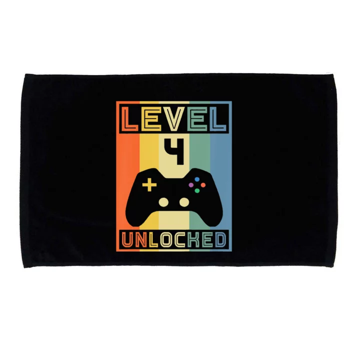 Level 4 Unlocked Video Gamer 14th Birthday Gaming Gift Microfiber Hand Towel