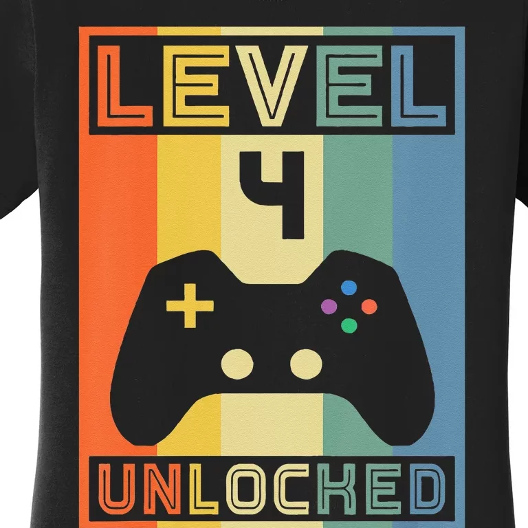 Level 4 Unlocked Video Gamer 14th Birthday Gaming Gift Women's T-Shirt