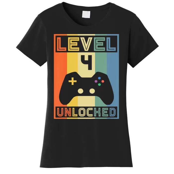 Level 4 Unlocked Video Gamer 14th Birthday Gaming Gift Women's T-Shirt