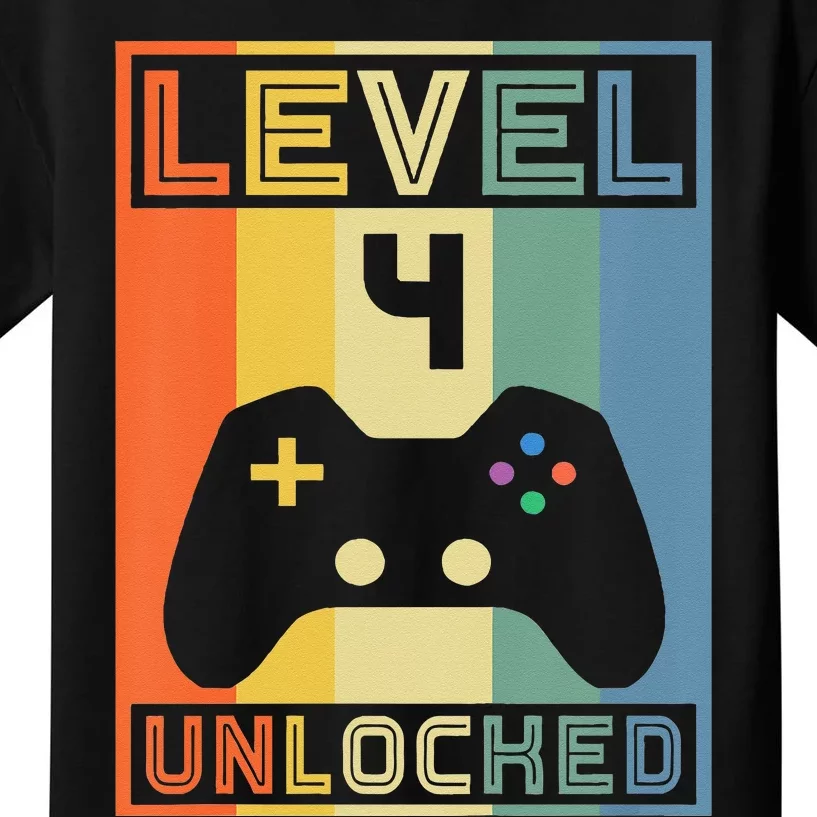 Level 4 Unlocked Video Gamer 14th Birthday Gaming Gift Kids T-Shirt