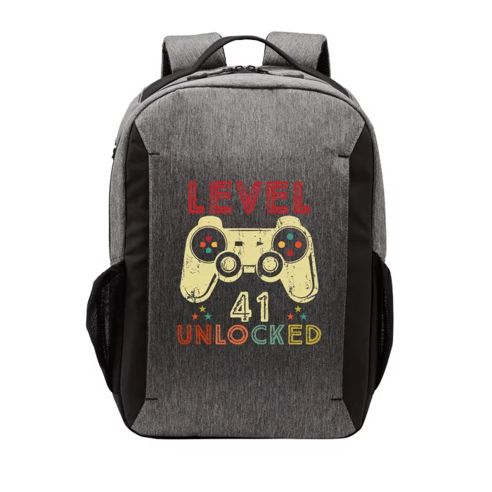 Level 41 Unlocked Birthday 41 Years Old Cool 41st Bday Gifts Vector Backpack