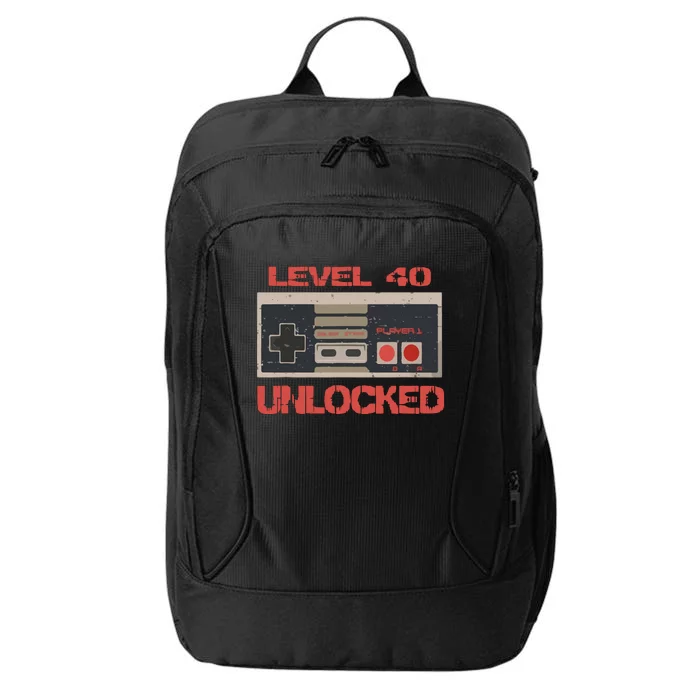 Level 40 Unlocked Video Gamer 40th Birthday Gift City Backpack