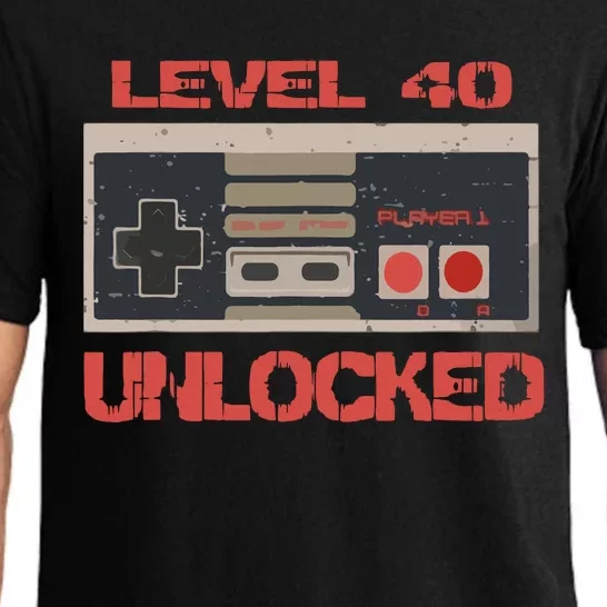 Level 40 Unlocked Video Gamer 40th Birthday Gift Pajama Set