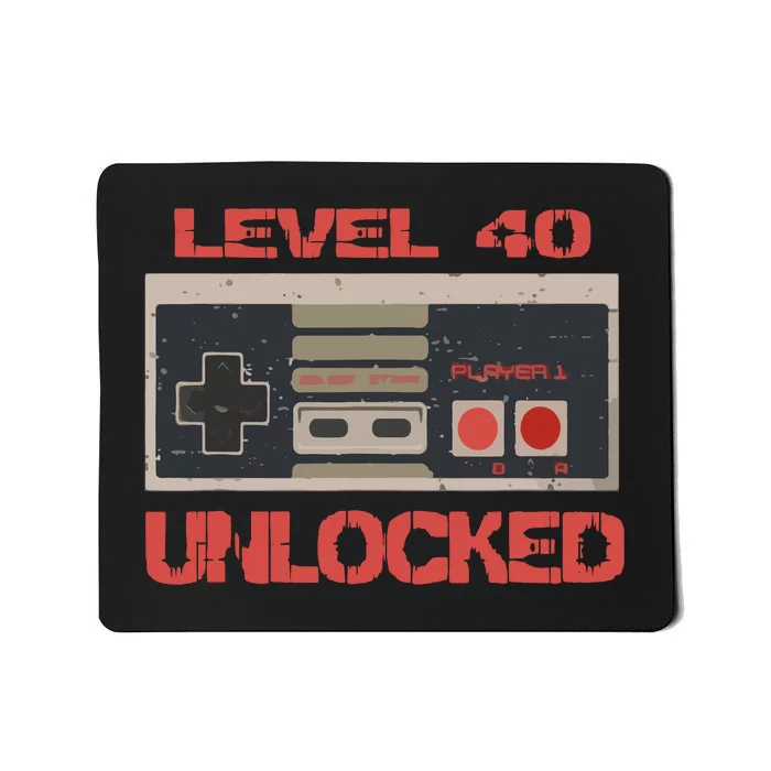 Level 40 Unlocked Video Gamer 40th Birthday Gift Mousepad