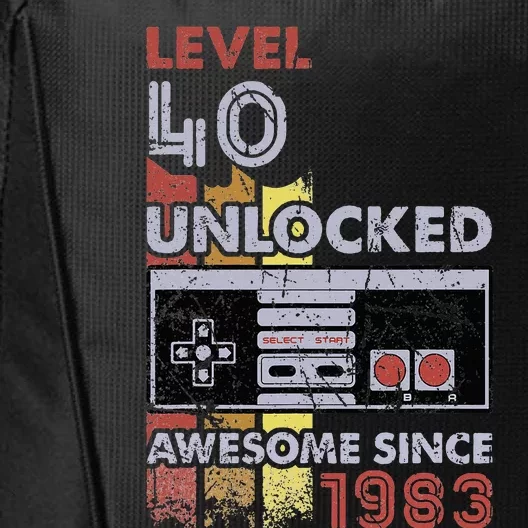 Level 40 Unlocked Gamer 40th Birthday Gift Video Game Lovers City Backpack