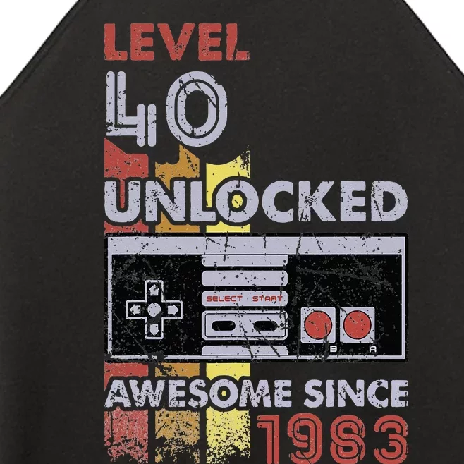 Level 40 Unlocked Gamer 40th Birthday Gift Video Game Lovers Women’s Perfect Tri Rocker Tank