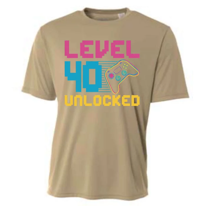 Level 40 Unlocked Gaming Birthday Cooling Performance Crew T-Shirt