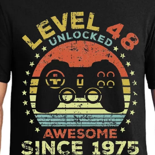 Level 48 Unlocked Awesome Since 1975 48th Birthday Gaming Pajama Set