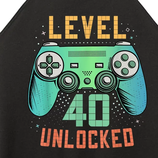 Level 40 Unlocked 40th Birthday Gamer Gifts 40 Year Old Male Women’s Perfect Tri Rocker Tank