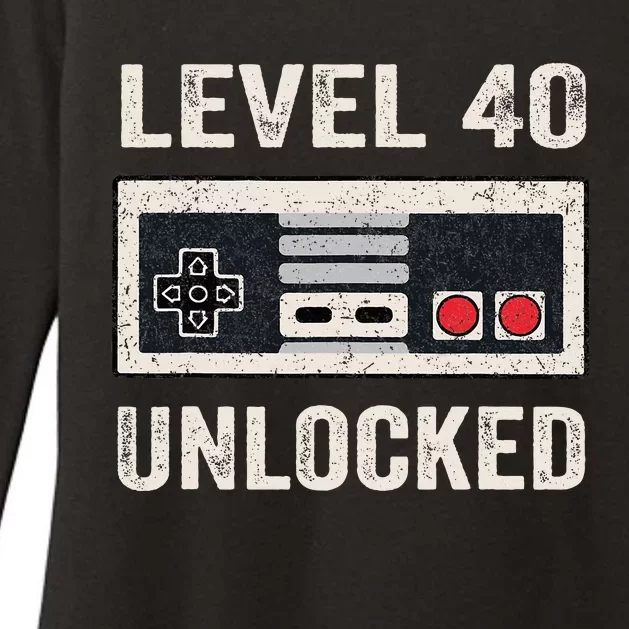 Level 40 Unlocked Video Gamer 40th Birthday Gift Womens CVC Long Sleeve Shirt