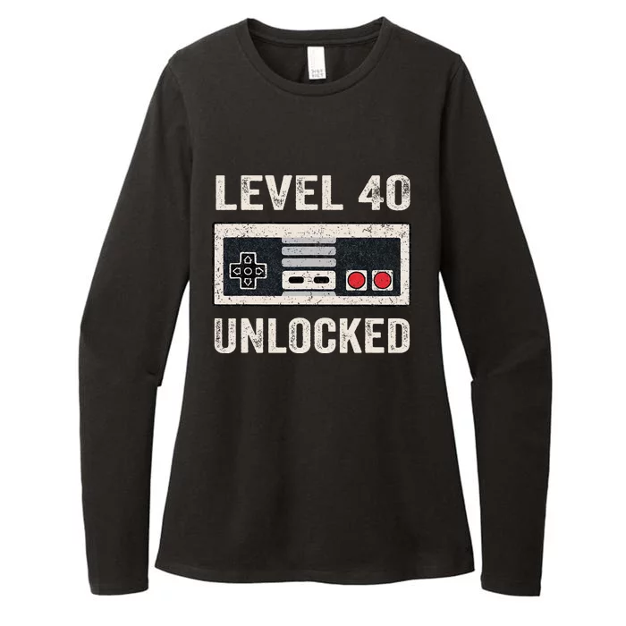 Level 40 Unlocked Video Gamer 40th Birthday Gift Womens CVC Long Sleeve Shirt