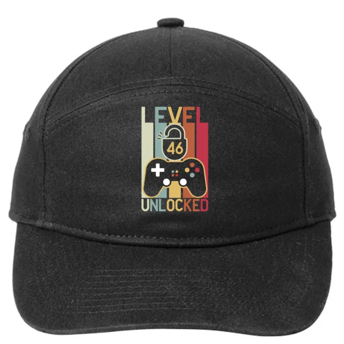 Level 46 Unlocked Birthday Gift Vintage Retro 7-Panel Snapback Hat