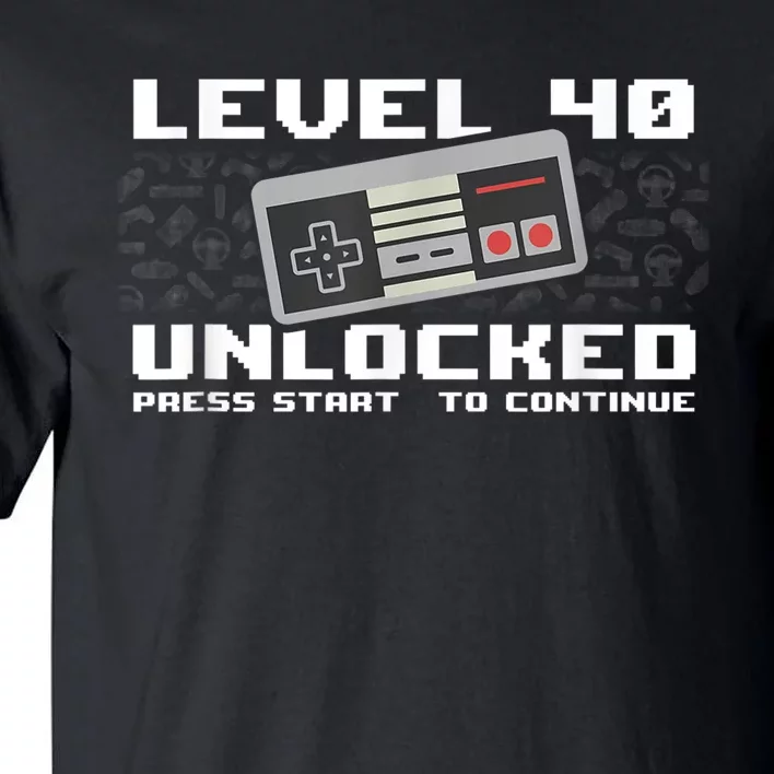 Level 40 Unlocked 1983 - 40 Years Old Gamer 40th Birthday Tall T-Shirt