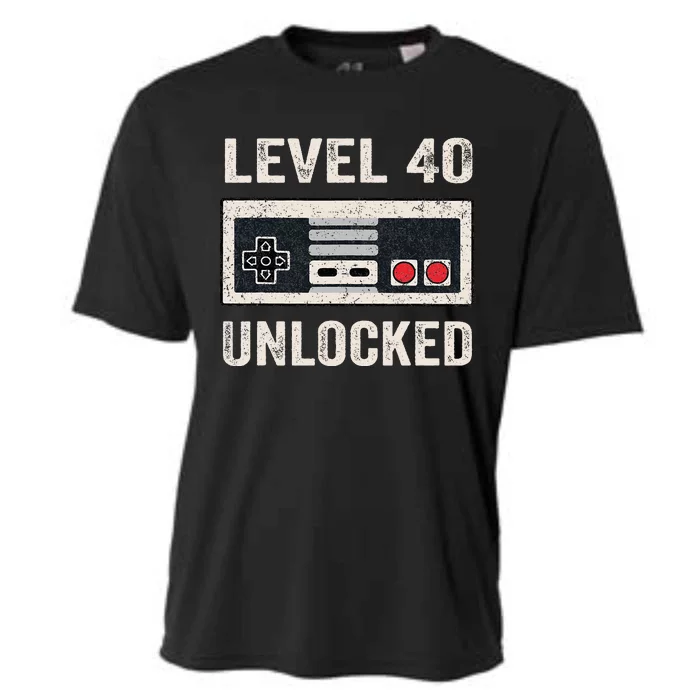 Level 40 Unlocked Video Gamer 40th Birthday Cooling Performance Crew T-Shirt