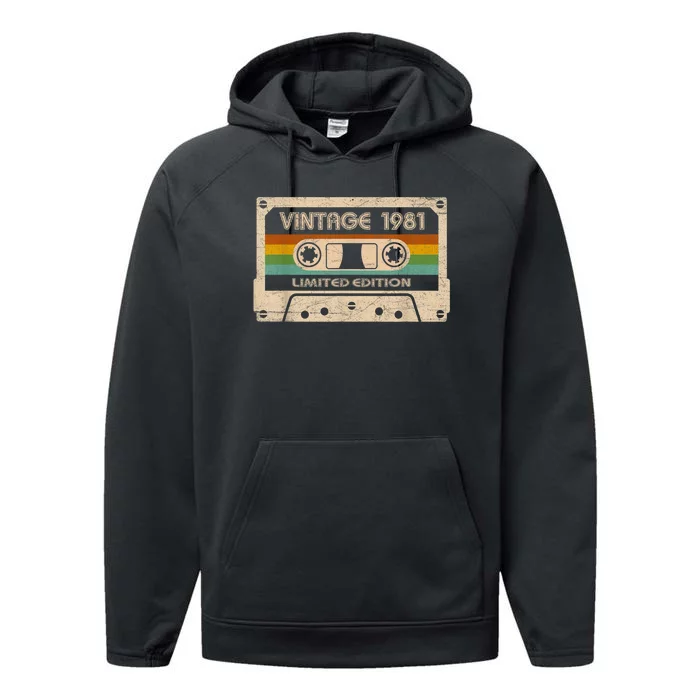 Legend 42 Years Old Made in 1981 Vintage 1981 42th birthday Performance Fleece Hoodie