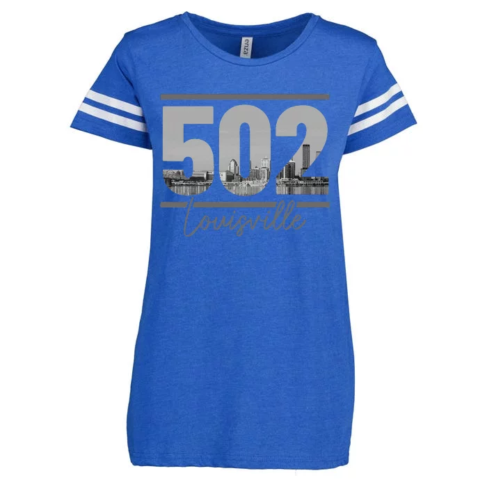 Louisville 502 Area Code Skyline Kentucky Pride Enza Ladies Jersey Football T-Shirt