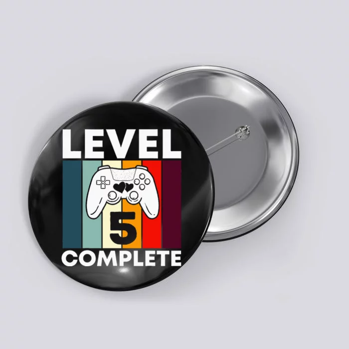 Level 5 Complete 5th Year Wedding Anniversary Gift For Him Button