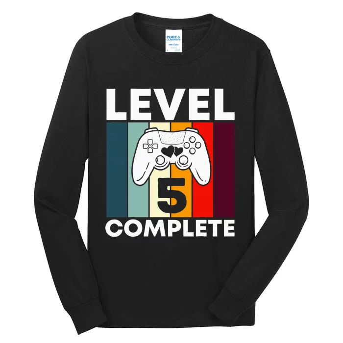 Level 5 Complete 5th Year Wedding Anniversary Gift For Him Tall Long Sleeve T-Shirt