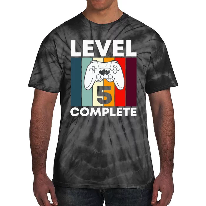 Level 5 Complete 5th Year Wedding Anniversary Gift For Him Tie-Dye T-Shirt