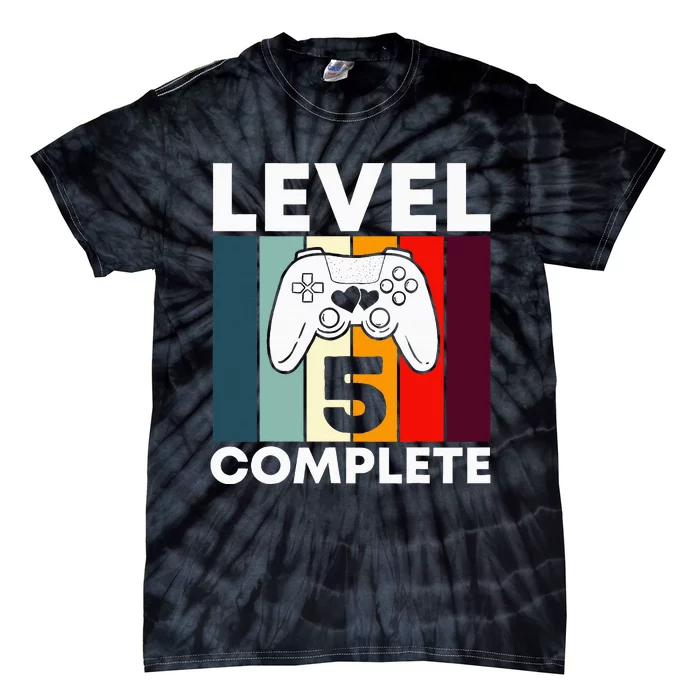 Level 5 Complete 5th Year Wedding Anniversary Gift For Him Tie-Dye T-Shirt