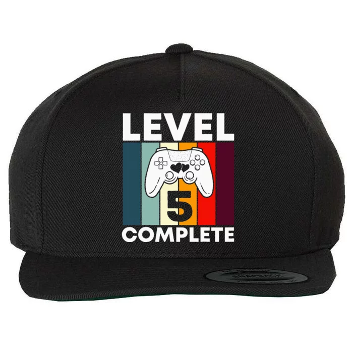 Level 5 Complete 5th Year Wedding Anniversary Gift For Him Wool Snapback Cap