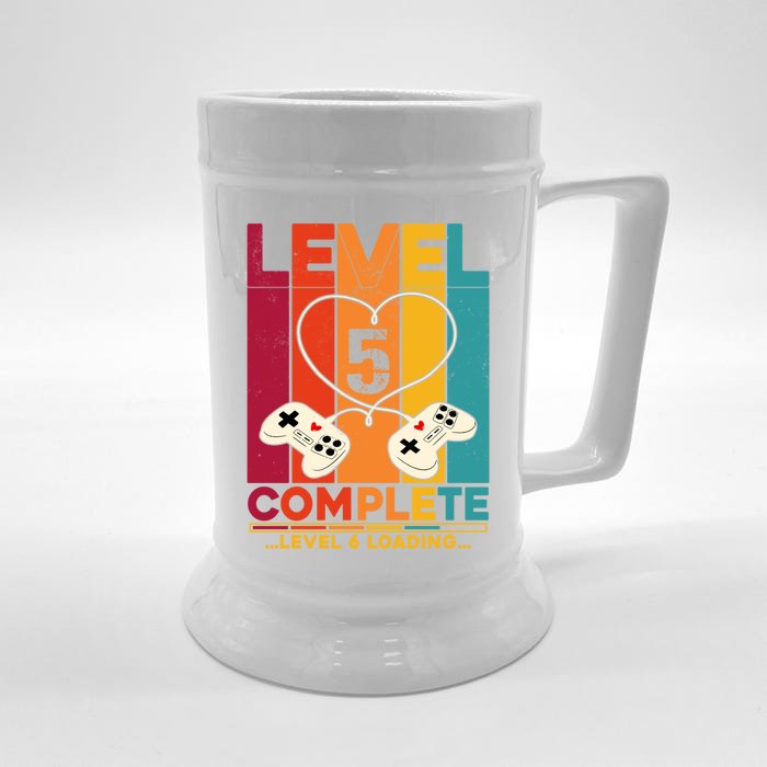 Level 5 Complete Level 6 Loading Video Gamer Anniversary Gift Front & Back Beer Stein