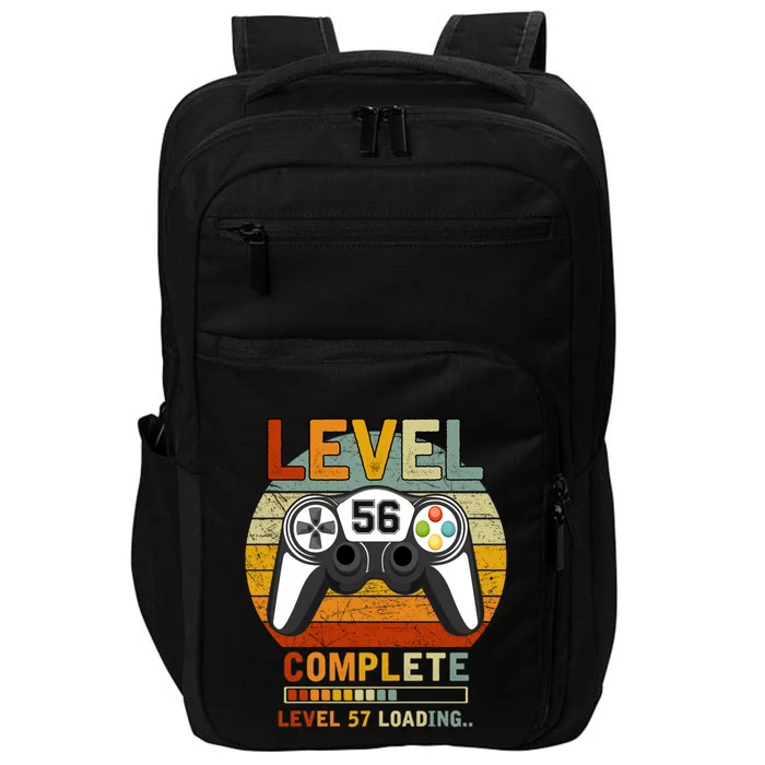 Level 56 Complete Level 57 Loading Gamers 56th Birthday Gift Cute Gift Impact Tech Backpack