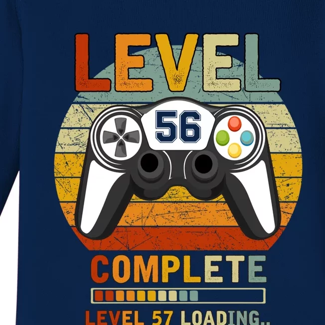 Level 56 Complete Level 57 Loading Gamers 56th Birthday Gift Cute Gift Baby Long Sleeve Bodysuit