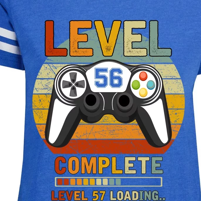 Level 56 Complete Level 57 Loading Gamers 56th Birthday Gift Cute Gift Enza Ladies Jersey Football T-Shirt