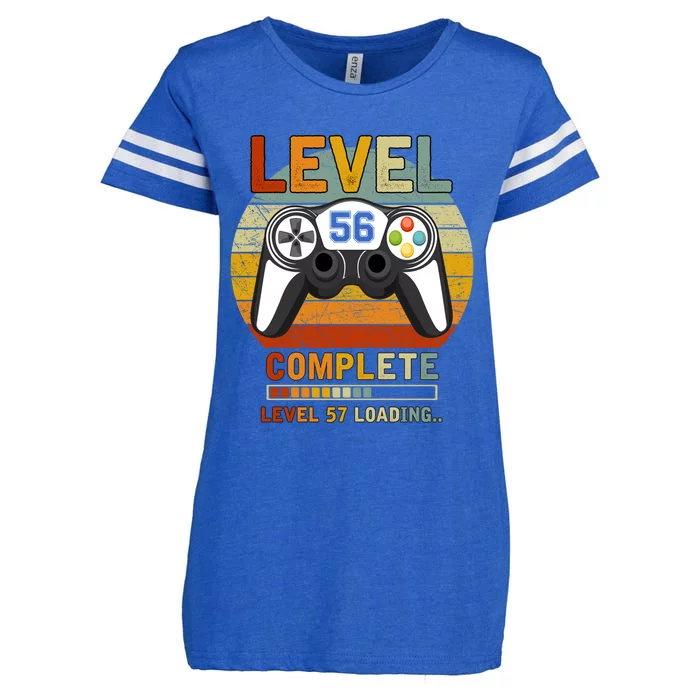 Level 56 Complete Level 57 Loading Gamers 56th Birthday Gift Cute Gift Enza Ladies Jersey Football T-Shirt