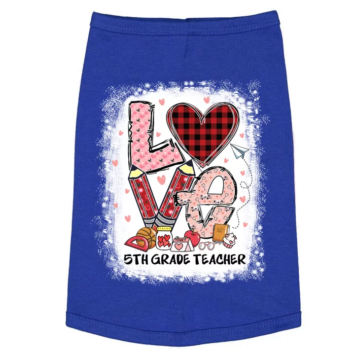 Love 5th Grade Teacher Happy Valentines Day Gift Doggie Tank