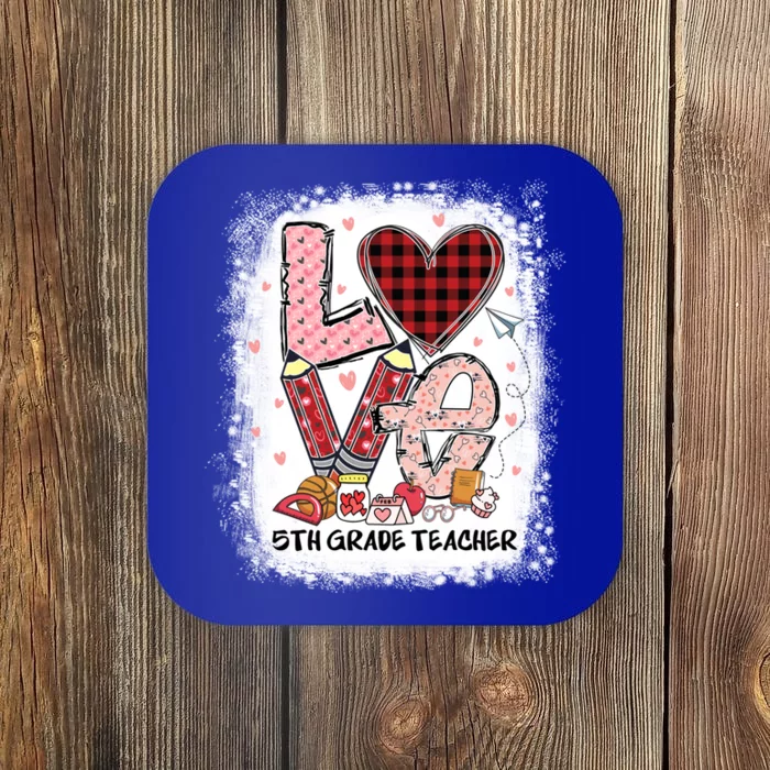 Love 5th Grade Teacher Happy Valentines Day Gift Coaster