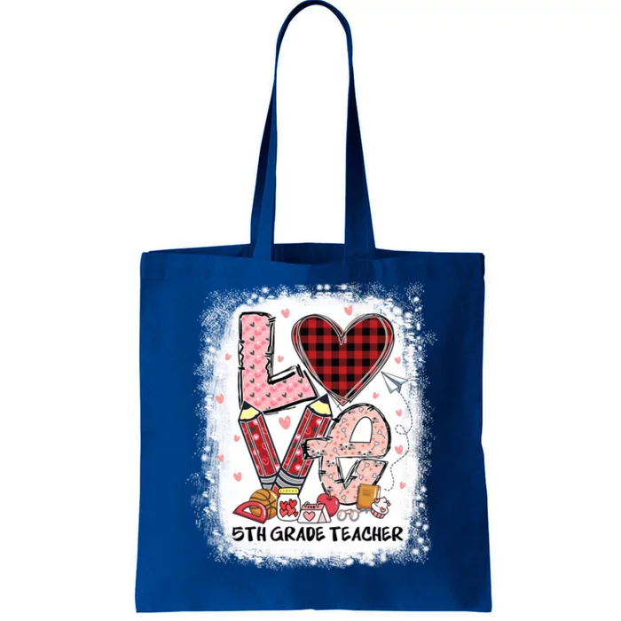 Love 5th Grade Teacher Happy Valentines Day Gift Tote Bag