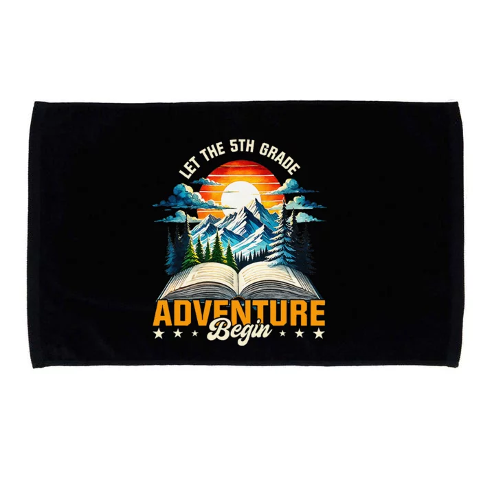 Let 5th Grade Adventure Begin Back To School Vintage Sunset Microfiber Hand Towel