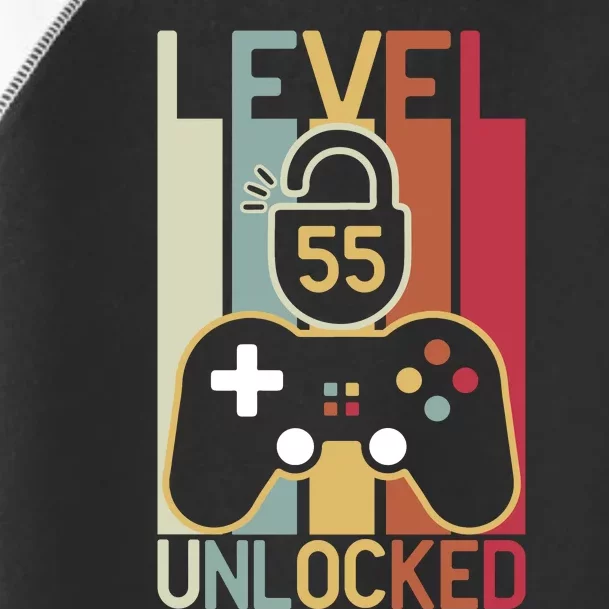 Level 55 Unlocked Birthday Gift Vintage Retro Toddler Fine Jersey T-Shirt