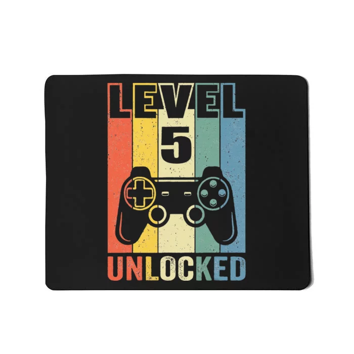 Level 5 Unlocked Funny Video Gamer 5th Birthday Gift Mousepad