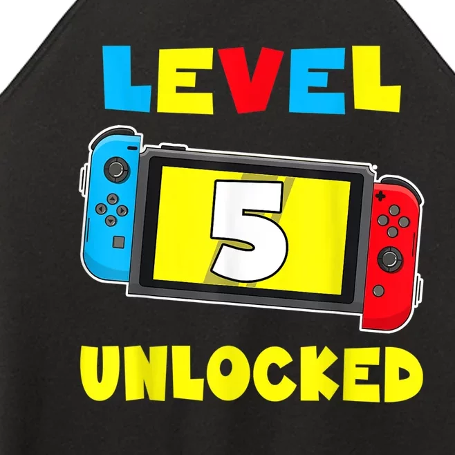 Level 5 Unlocked 5th Birthday Shirt Video Game 5 Year Old Women’s Perfect Tri Rocker Tank