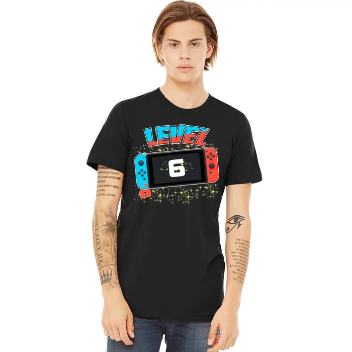 Level 6 Birthday Boy 6 Years Old Video Games Premium T-Shirt